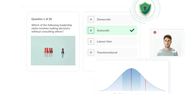 Educational assessments interface.