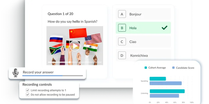 Language assessment interface.