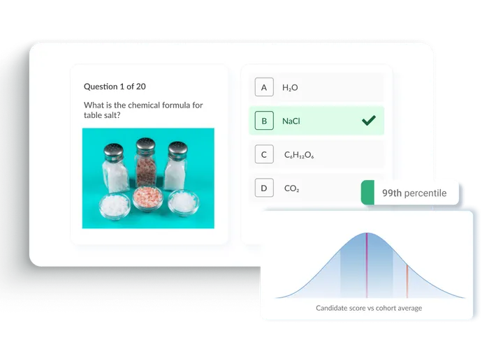 Competitive exams interface.