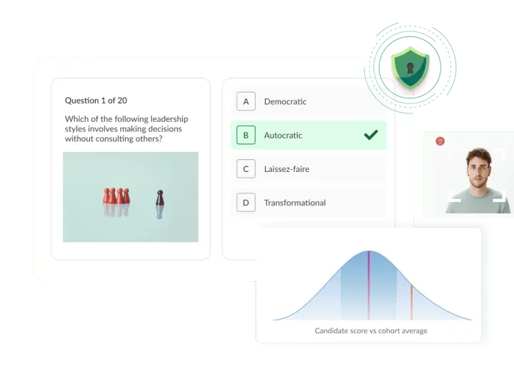 Educational assessments interface.