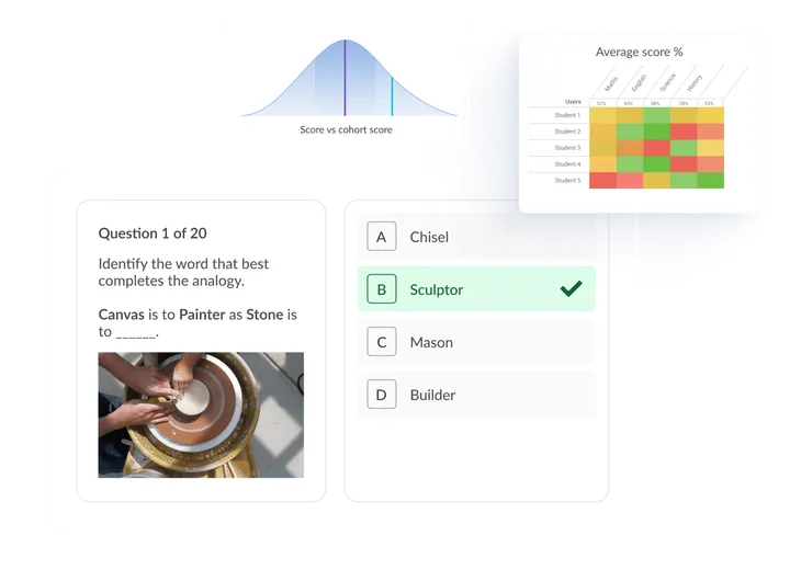 Exam preparation interface.