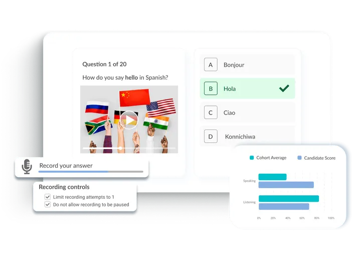 Language assessment interface.
