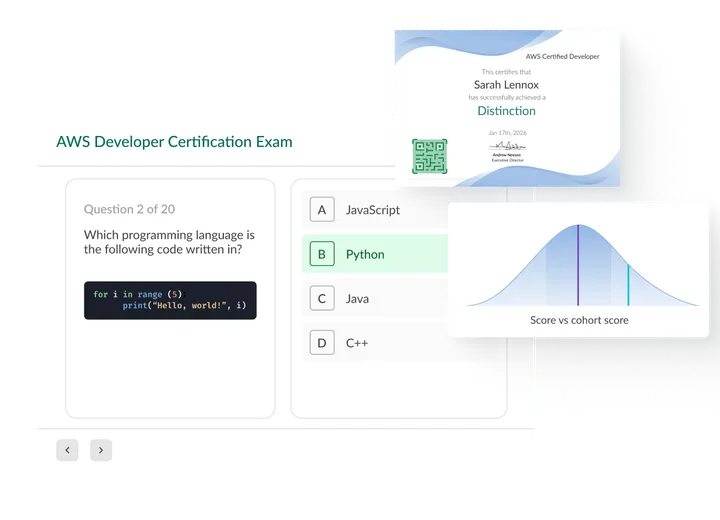 Online test question with countdown timer and time settings.