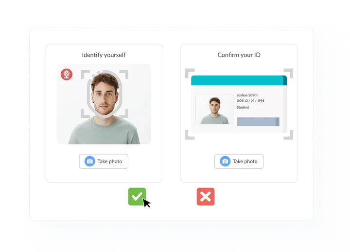 Synap identity verification matching a candidate selfie against their government-issued photo ID.