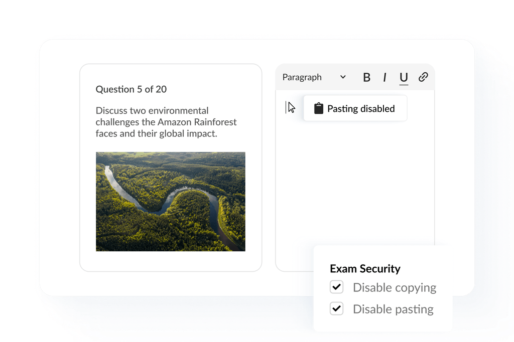 Disable copy & pasting.