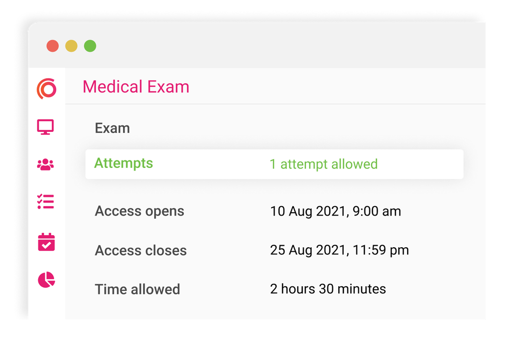 Exam attempts and retakes.