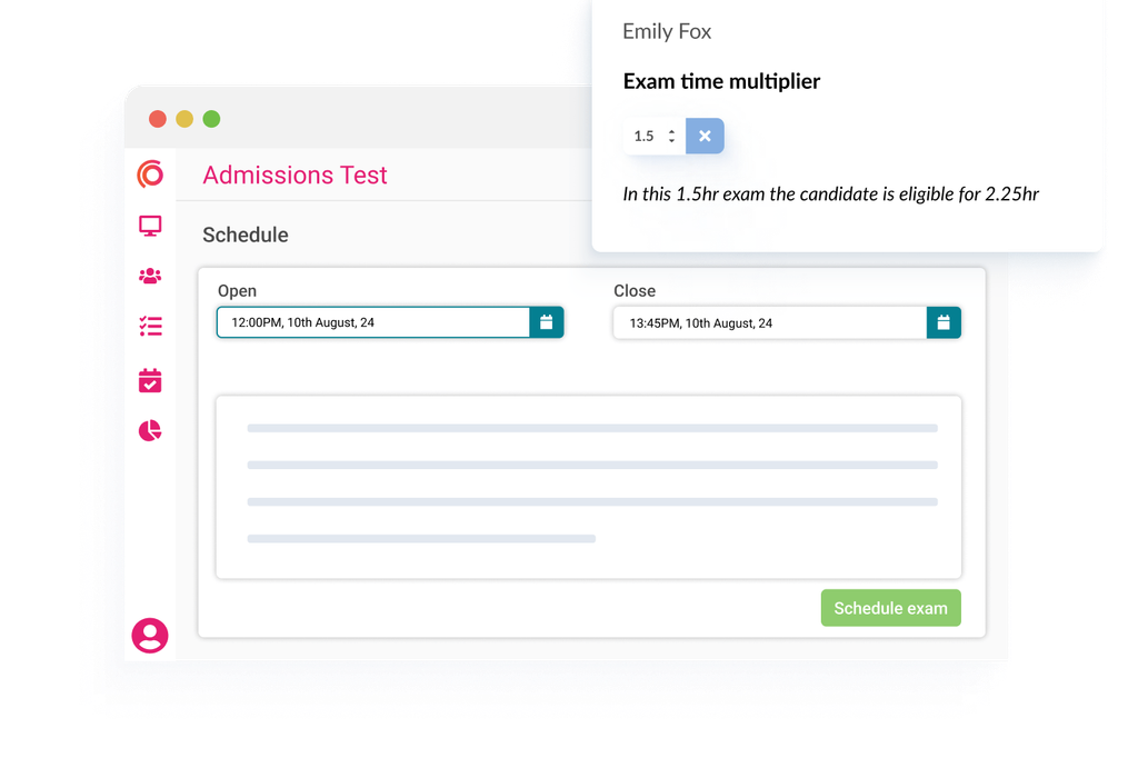 Extra time settings.