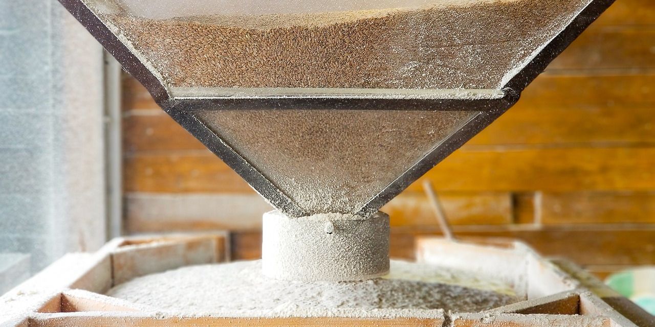 A photo of flour being milled