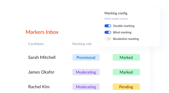 Multi-marker review settings and marking roles in Synap