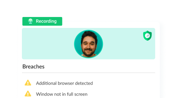 Proctoring and exam security controls in Synap