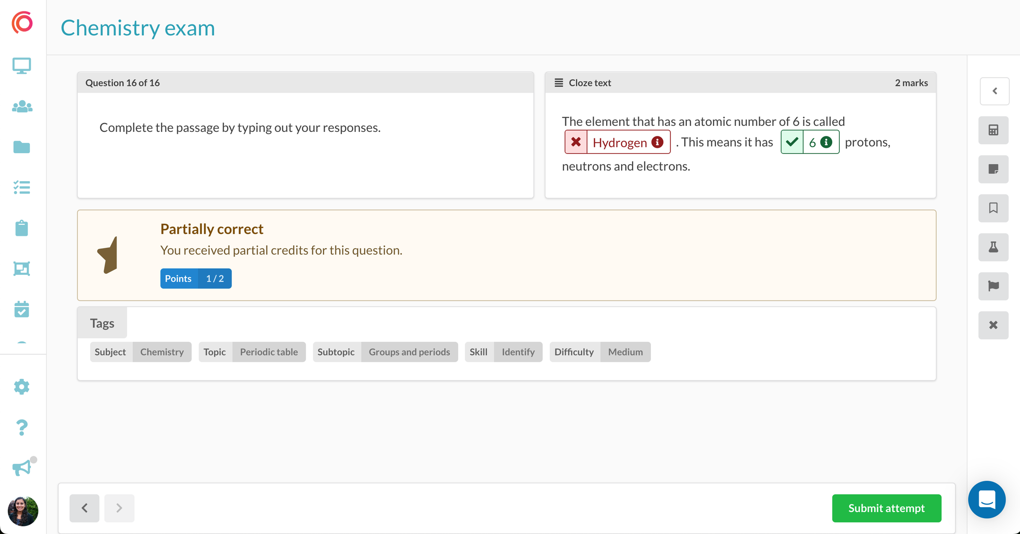 Screenshot of automatic marking in Synap