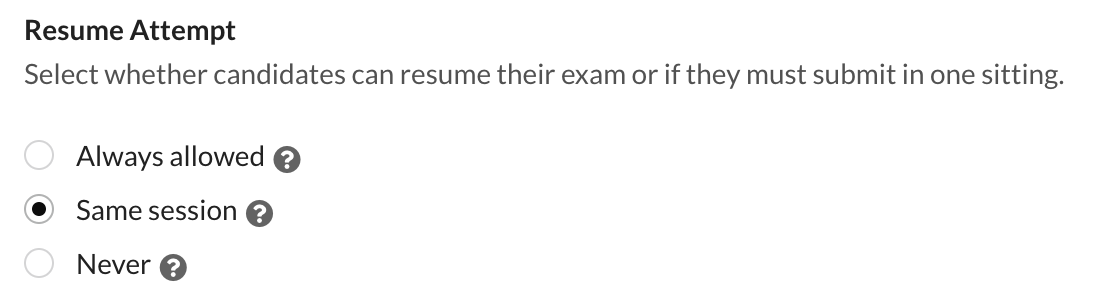 Sitting an exam in one sitting