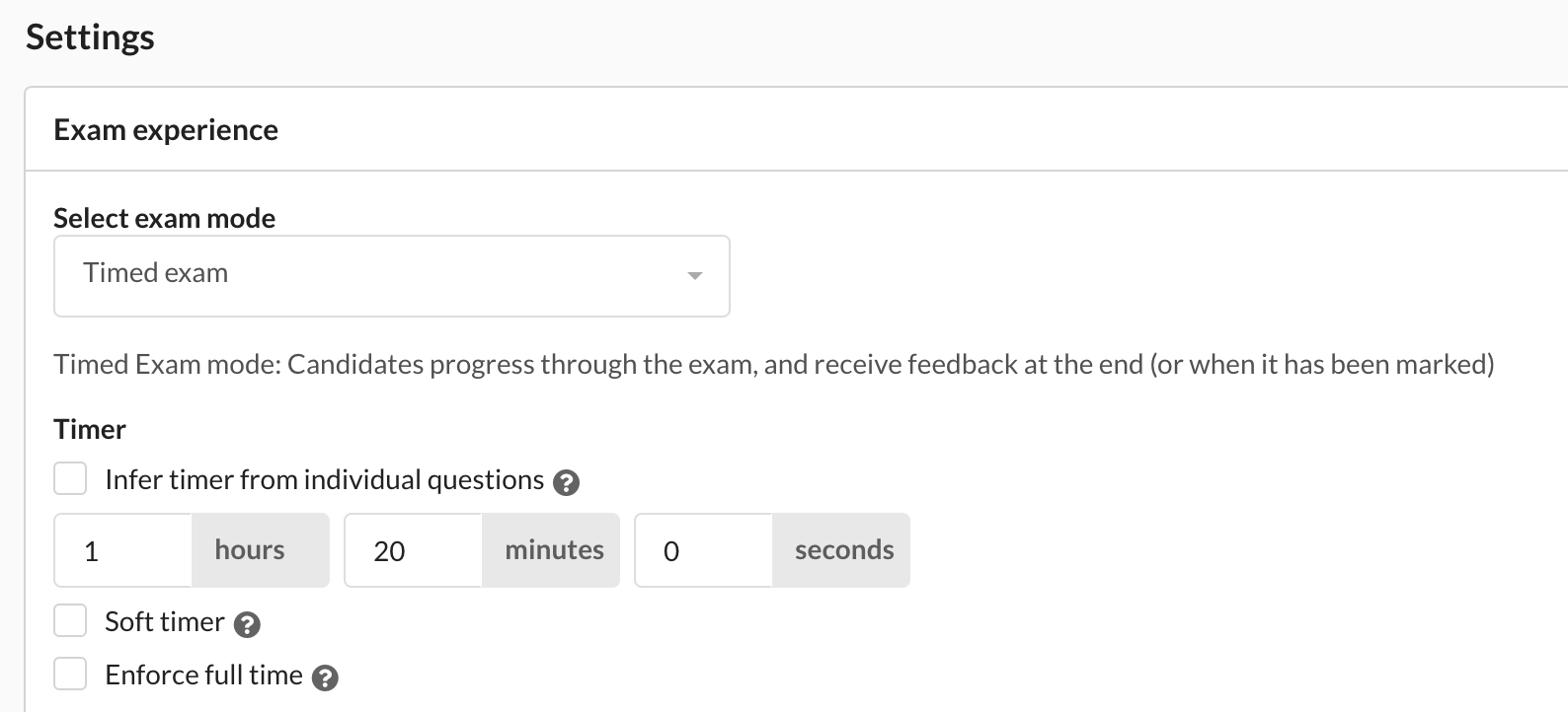 Timed exam