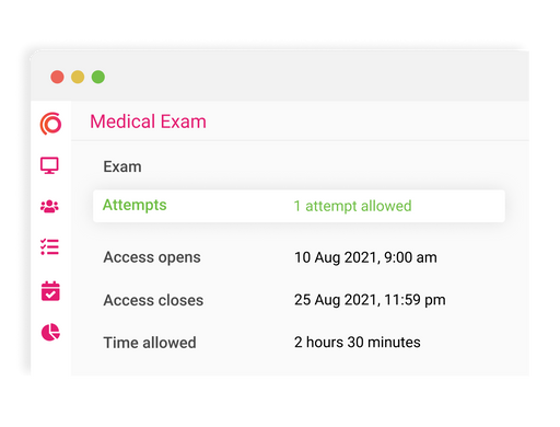 Synap online exam platform UI