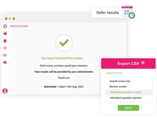 Synap online exam platform UI