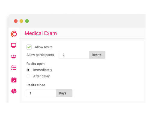 Synap online exam platform UI