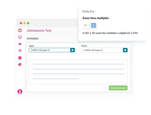 Synap online exam platform UI