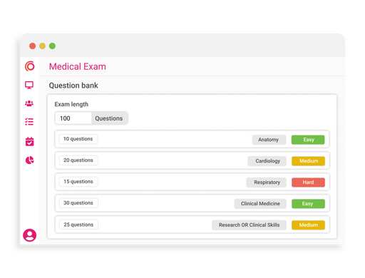 Synap online exam platform UI