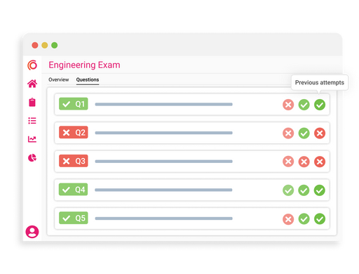 Synap online exam platform UI