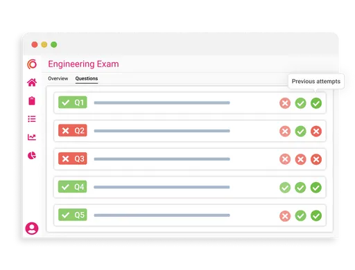Synap online exam platform UI