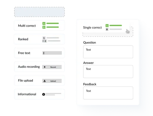 Synap online exam platform UI