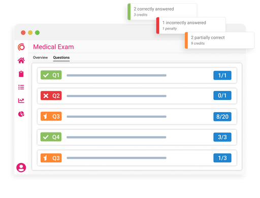 Synap online exam platform UI