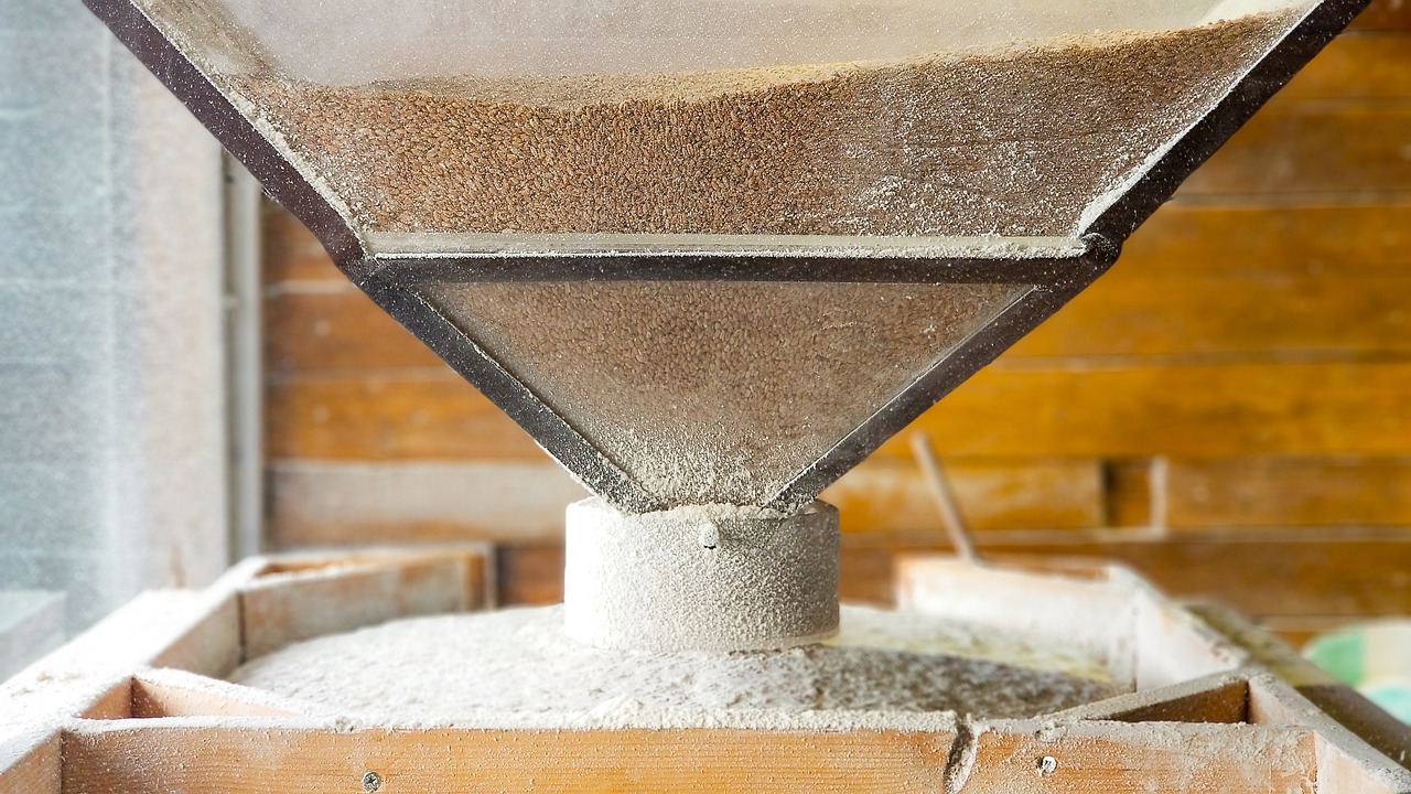 A photo of flour being milled